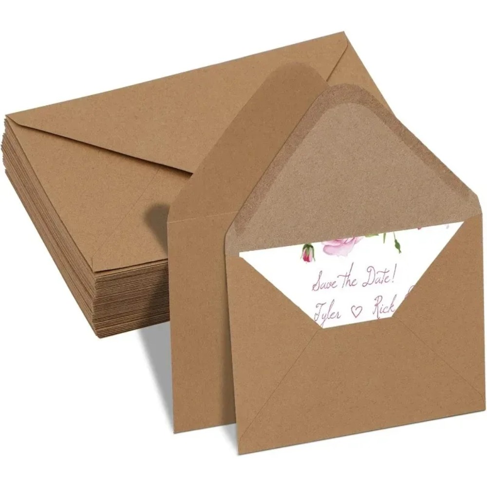 Letter Envelope Kraft - 50 шт. классических коричневых крафтовых мини-конвертов