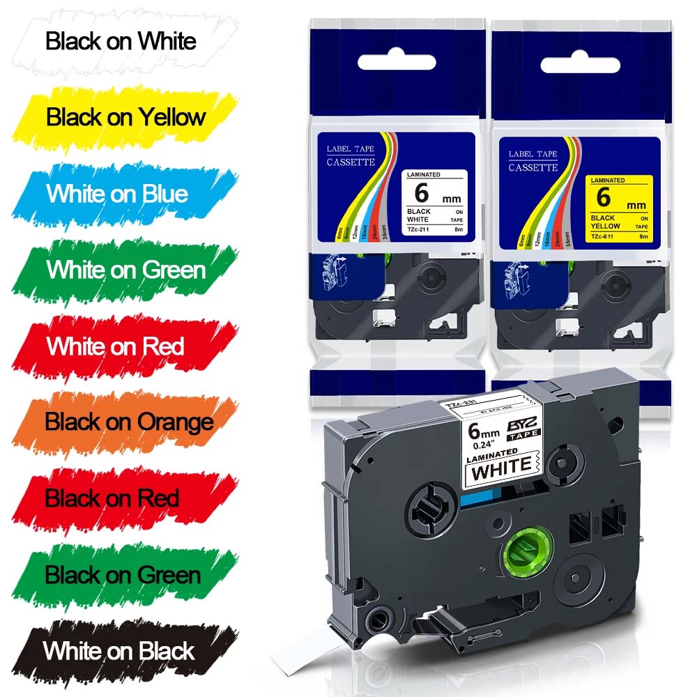 Label Printer Tape - 1 упаковка ленты TZe211 Ptouch 6