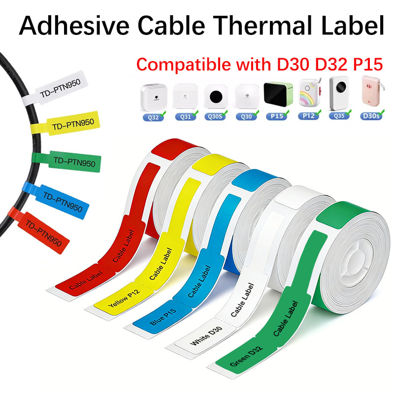 Термоэтикетки для кабелей 12*1 – обзор и цена Label Printer Tape